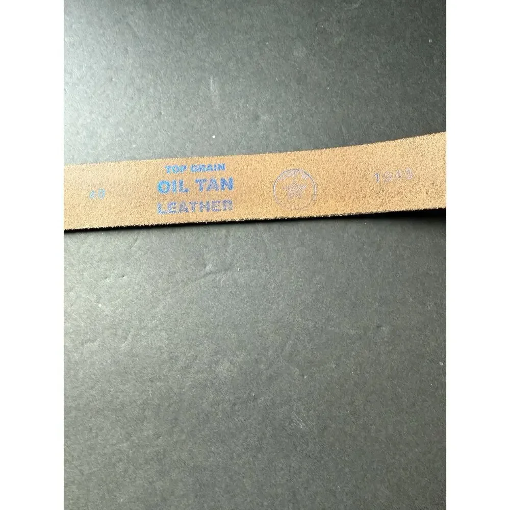 Mens Oil Tan Top Grade Leather Belt Black Size 40 Casual Workwear Career Office